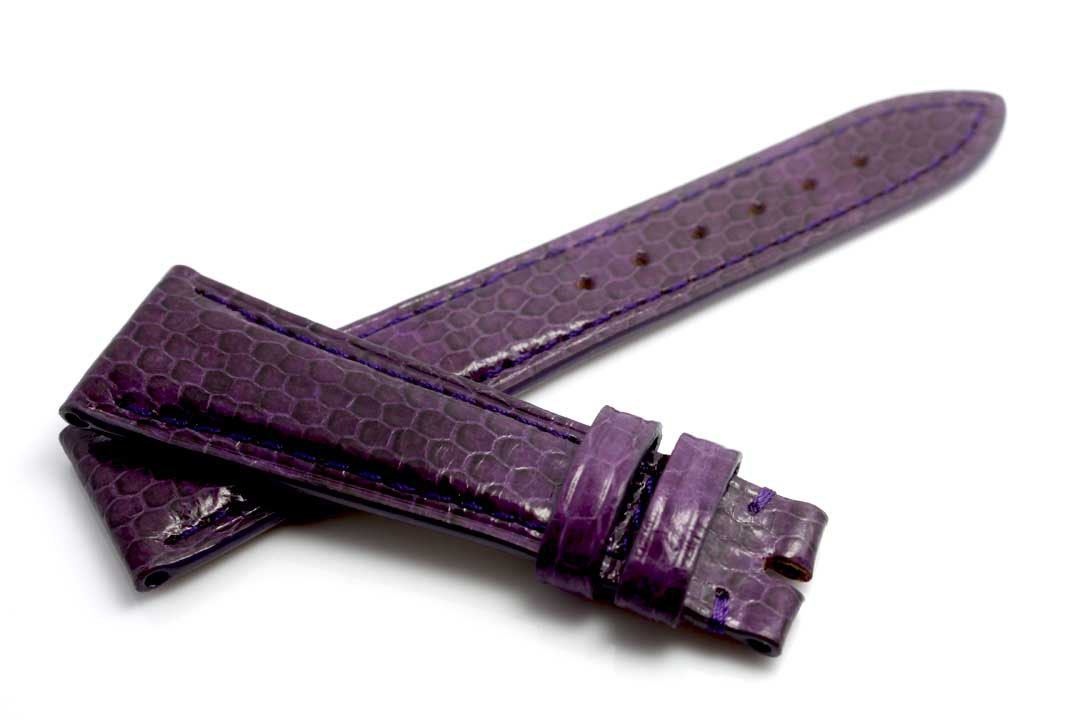 Deep purple Python leather watch bracelet